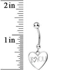 925 Sterling Silver I Love You Heart Dangle Belly Ring