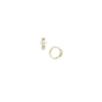 14k Yellow Gold CZ Flower Huggy Earrings