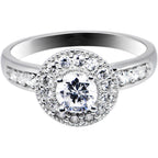 Sterling Silver Round Cubic Zirconia Ring -.80 ct tw