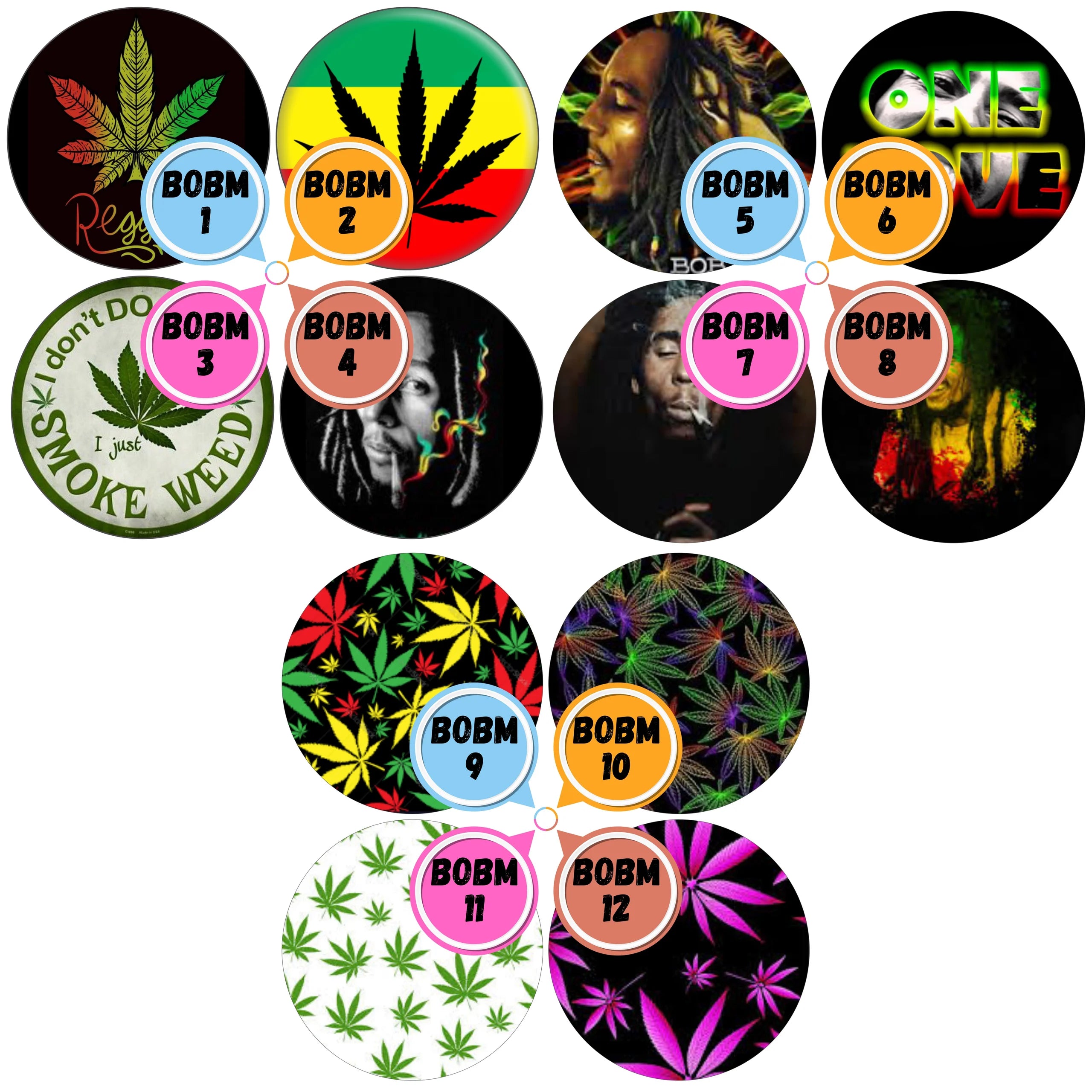 Bob Marley Themed Cabs - 4 INCH WOOD CAB (SINGLE)