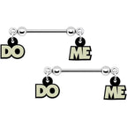 14G 5/8 Glow in the Dark Do Me Nipple Ring Set