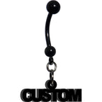 Custom Black Anodized Acrylic Personalized Name Dangle Belly Ring