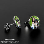 Custom Full Color Photo Stud Earrings