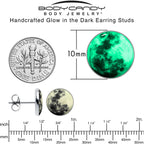 Moon Glow in the Dark Stud Earrings