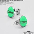 Custom Personalized Glow in the Dark Stud Earrings