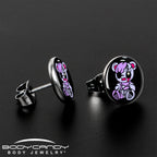 Attitude Teddy Bear Stud Earrings by Onyx O