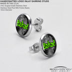 Logo Baked Stoner Stud Earrings by Onyx O