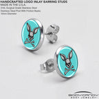 Bunny and Crossbones Stud Earrings by Onyx O