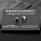 Cute Kitty Cat Yin Yang Stud Earrings by Onyx O