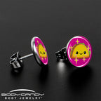 Mexican Fiesta Cute Taco Stud Earrings by Onyx O