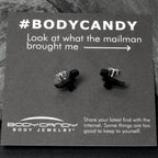 Black Acrylic Tyrannosaurus Rex Dinosaur Stud Earrings
