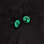 Stainless Steel Tree of Life Glow in the Dark Stud Earrings by Onyx O