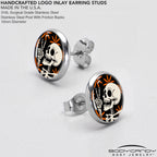 Peace Sign Skeleton Stud Earrings by Onyx O