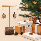Custom Natural Wood Snowflake Personalized Hoop Earrings