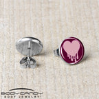 Pinkish Melting Heart Stud Earrings by Onyx O