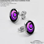 Crescent Moon Heart Stud Earrings by Onyx O