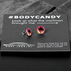 Red Sunset Palm Tree Stud Earrings by Onyx O