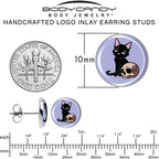 Skull Cat Stud Earrings by Onyx O