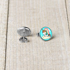 Rainbow Unicorn Stud Earrings by Onyx O