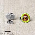 Christmas Holiday Santa Hat Pumpkin Stud Earrings by Onyx O