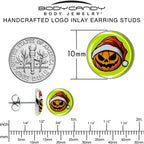 Christmas Holiday Santa Hat Pumpkin Stud Earrings by Onyx O