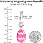 Clear Gem Pink Easter Decorated Egg Dangle Belly Ring