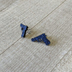 Blue Glitter Gun Stud Earrings Set