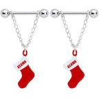 Handcrafted Custom Stocking Personalized Holiday Christmas Stocking Nipple Ring Set