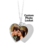 Custom Photo Sliding Locket Heart Pendant Necklace