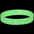 Custom No. 1 BLUE Glow in the Dark Silicone Bracelet