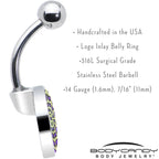 Two Tone Spider Web Belly Ring by Onyx O