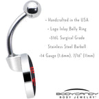 Black Red 4 Ever Emo Belly Ring by Onyx O