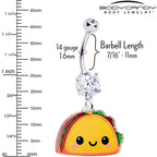 Acrylicious Taco Dangle Belly Ring by Onyx O
