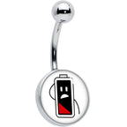 Battery Empty Belly Ring by Onyx O
