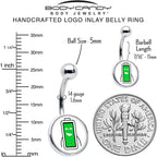 Battery Full Belly Ring by Onyx O
