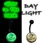 Black Titanium Bad Jack O' Lantern Glow in the Dark Belly Ring