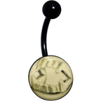 Black Titanium Fearsome Fangs Glow in the Dark Belly Ring