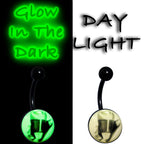 Black Titanium Classic Candy Corn Glow in the Dark Belly Ring