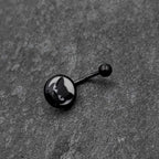 Black Glow in the Dark Peeking Black Cat Belly Ring by Onyx O