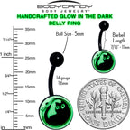 Glow in the Dark Fishbowl Kitty Cat Belly Ring by Onyx O
