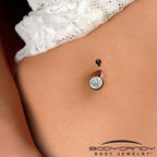 Black Anodized Glow in the Dark Halloween Ghost Dog Walker Belly Ring by Onyx O