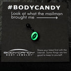 Black Glow in the Dark Lipstick Kiss Mark Belly Ring by Onyx O