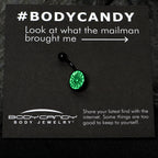 Black Glow in the Dark Heart Spider Web Belly Ring by Onyx O