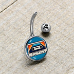 Retro Cassette Tape Belly Ring by Onyx O