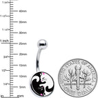 Cute Kitty Cat Yin Yang Belly Ring by Onyx O