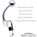 Chromatic Moon Belly Ring by Onyx O