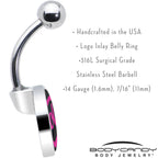 Hollow Heart Doll Word Belly Ring by Onyx O