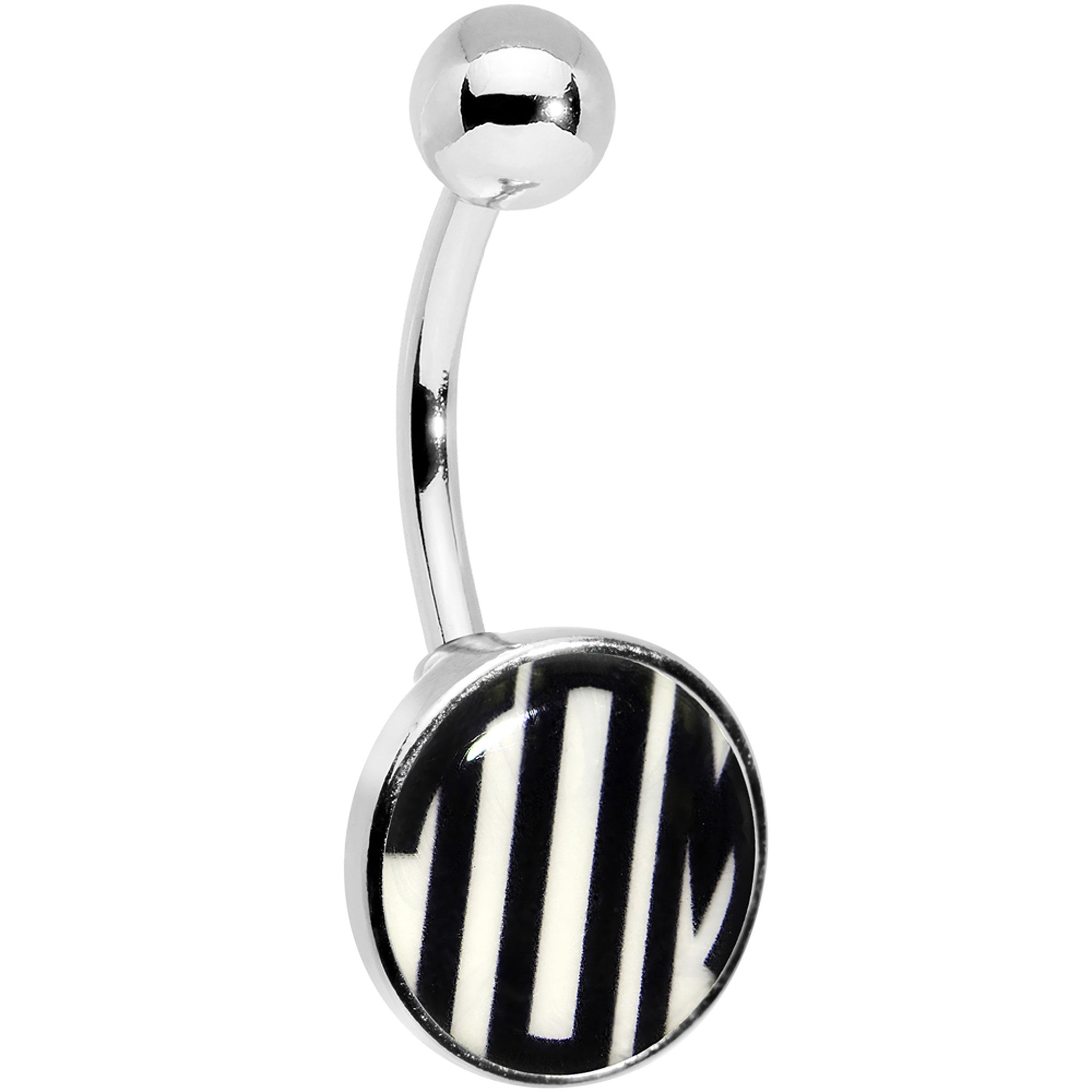 Custom Glow in the Dark Logo Personalized Initial Belly Ring