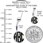 Custom Glow in the Dark Logo Personalized Initial Belly Ring