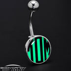 Custom Glow in the Dark Logo Personalized Initial Belly Ring